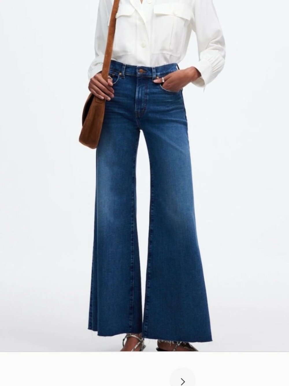 Madewell Flared Wide-Leg Crop Jean in Kingston Wash 27 NWT